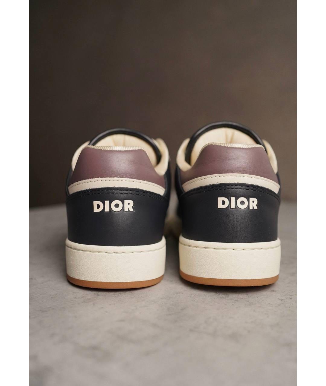CHRISTIAN DIOR Черные кожаные низкие кроссовки / кеды, фото 4
