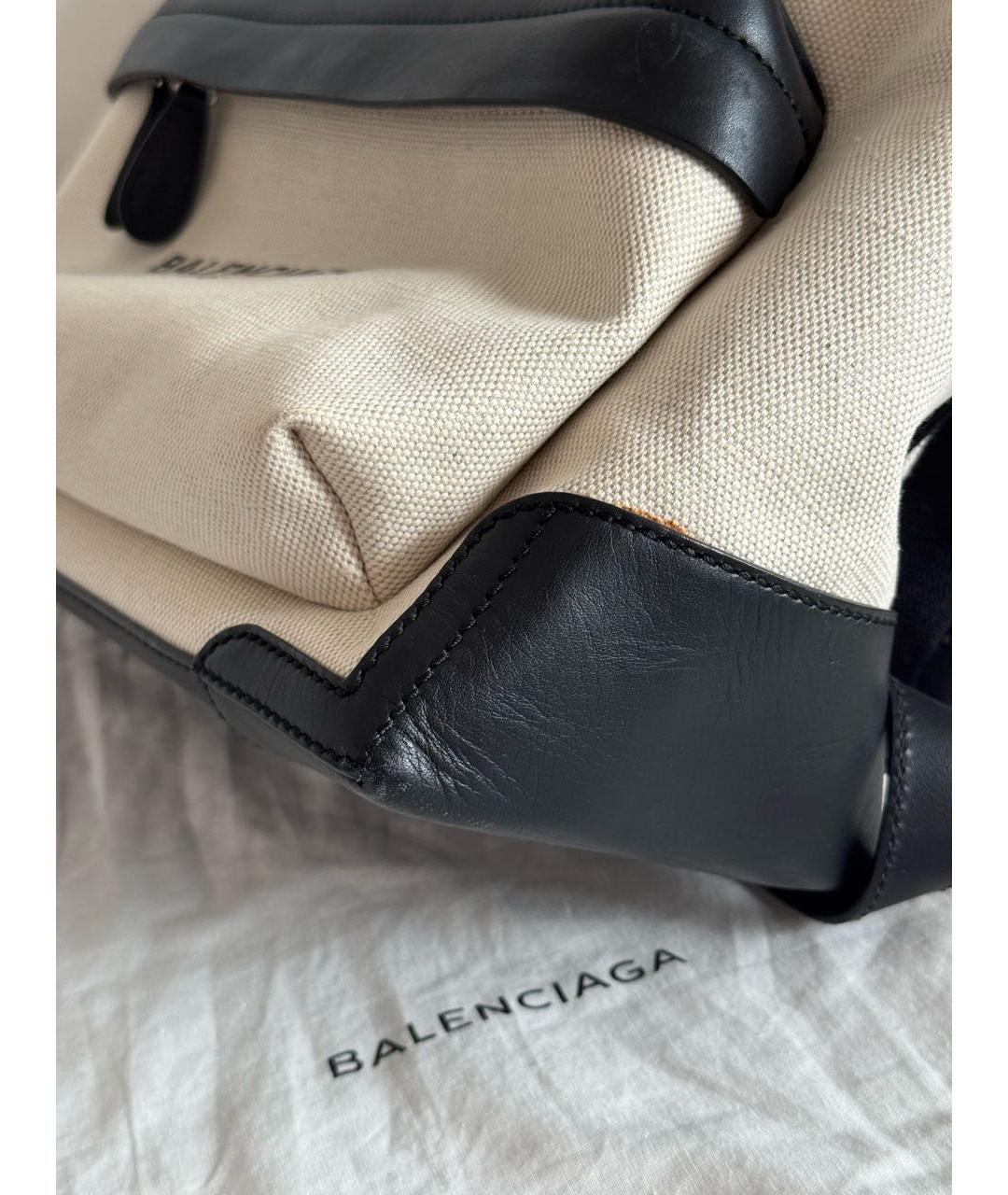 BALENCIAGA Бежевый канва рюкзак, фото 6