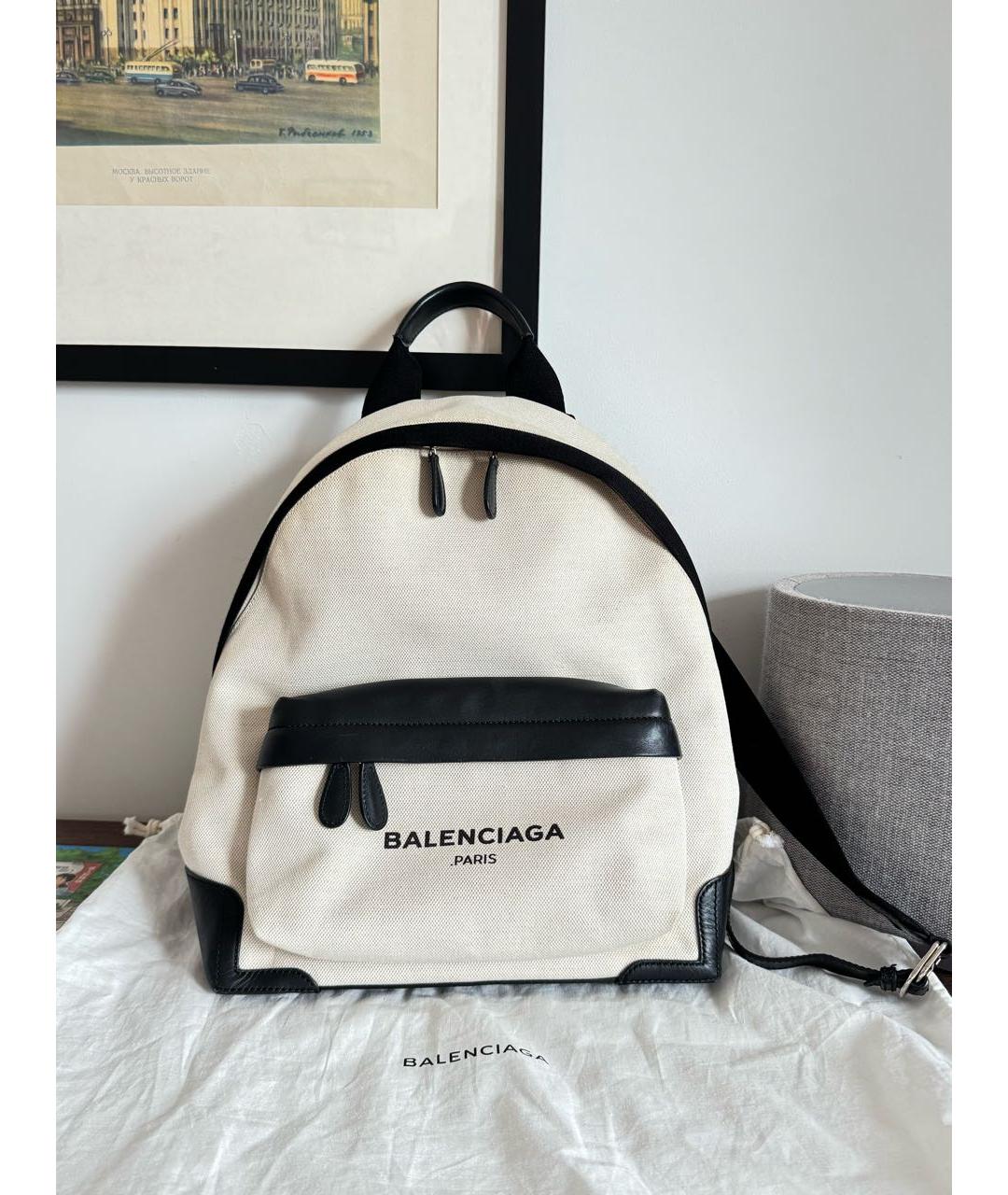BALENCIAGA Бежевый канва рюкзак, фото 9