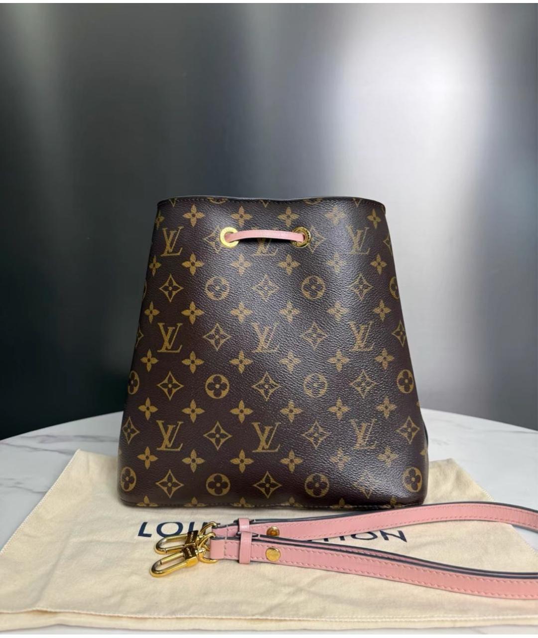 LOUIS VUITTON Коричневая канва сумка через плечо, фото 3