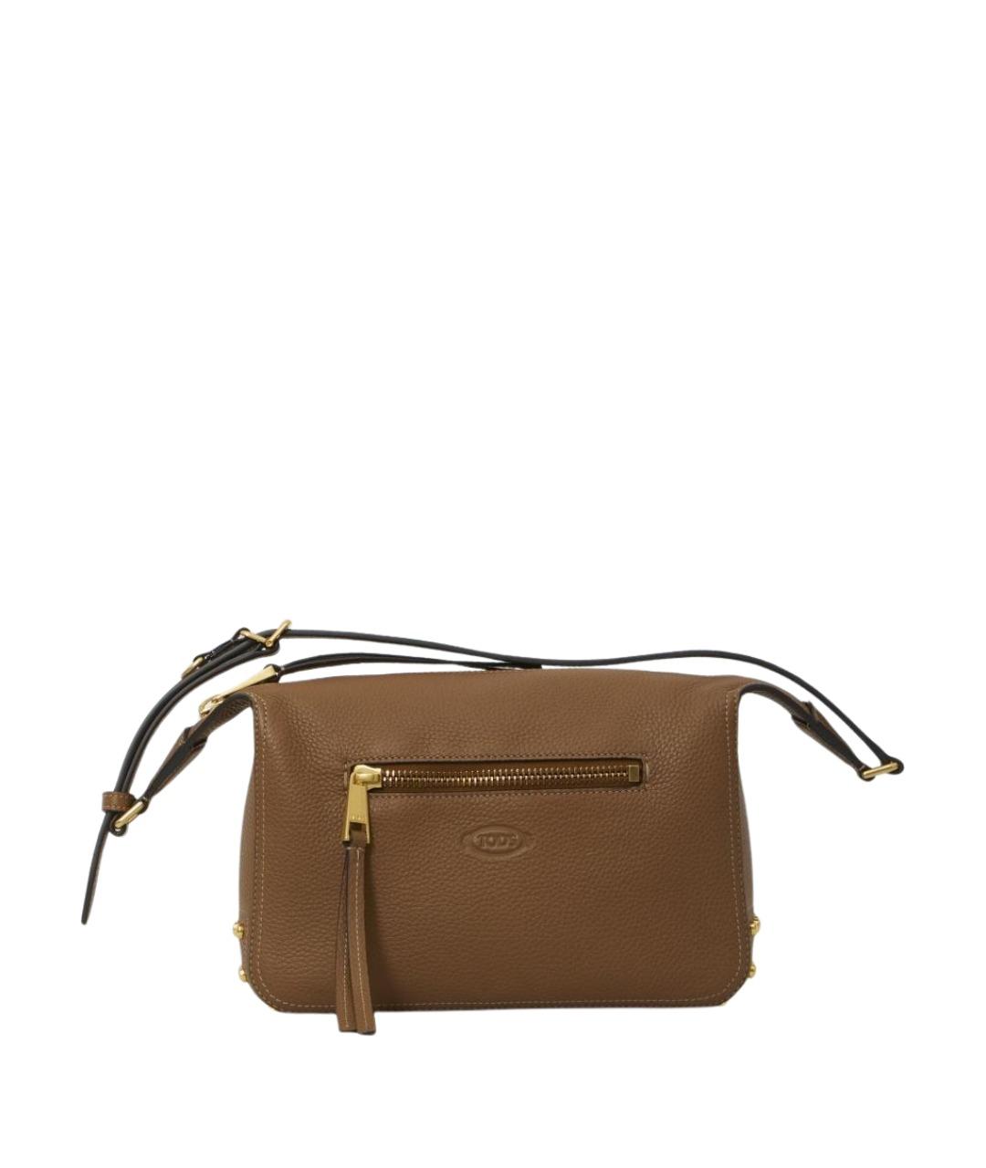 TOD'S Коричневая кожаная сумка через плечо, фото 1