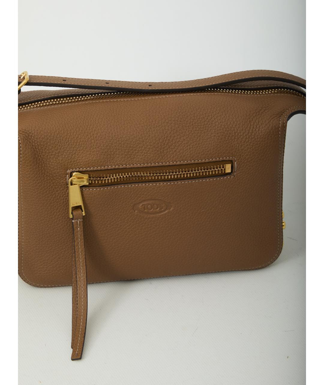 TOD'S Коричневая кожаная сумка через плечо, фото 4