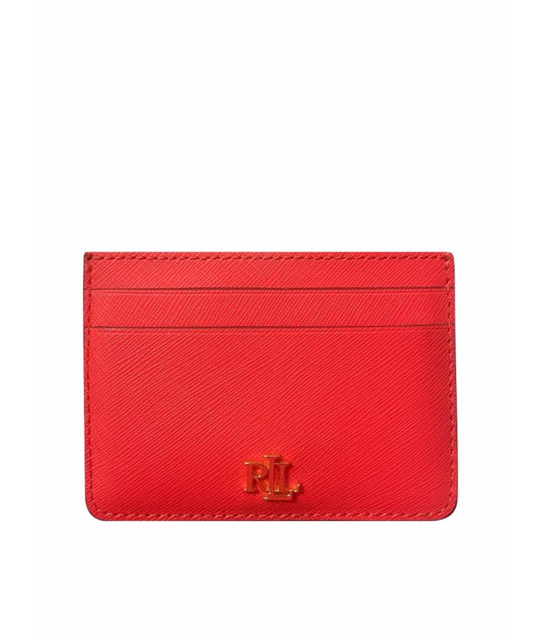 POLO RALPH LAUREN Коралловый кожаный кардхолдер, фото 1