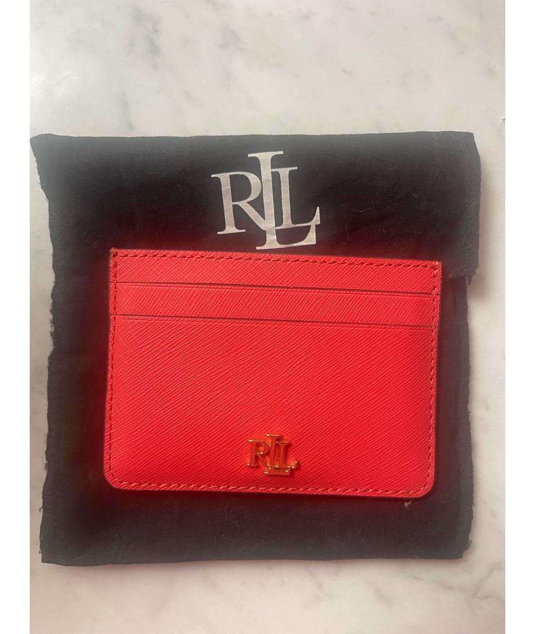 POLO RALPH LAUREN Коралловый кожаный кардхолдер, фото 5