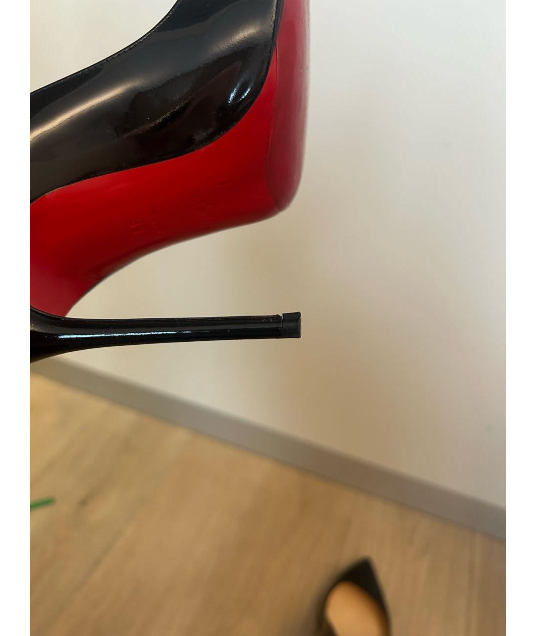 CHRISTIAN LOUBOUTIN Черные кожаные туфли, фото 5