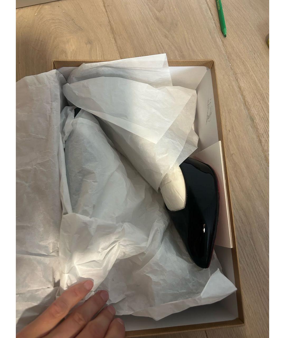 CHRISTIAN LOUBOUTIN Черные кожаные туфли, фото 7