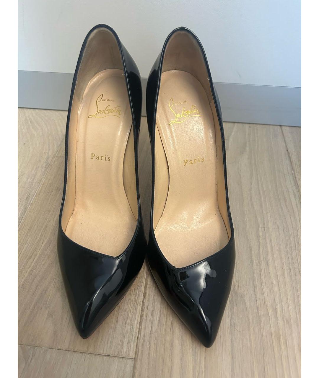 CHRISTIAN LOUBOUTIN Черные кожаные туфли, фото 2