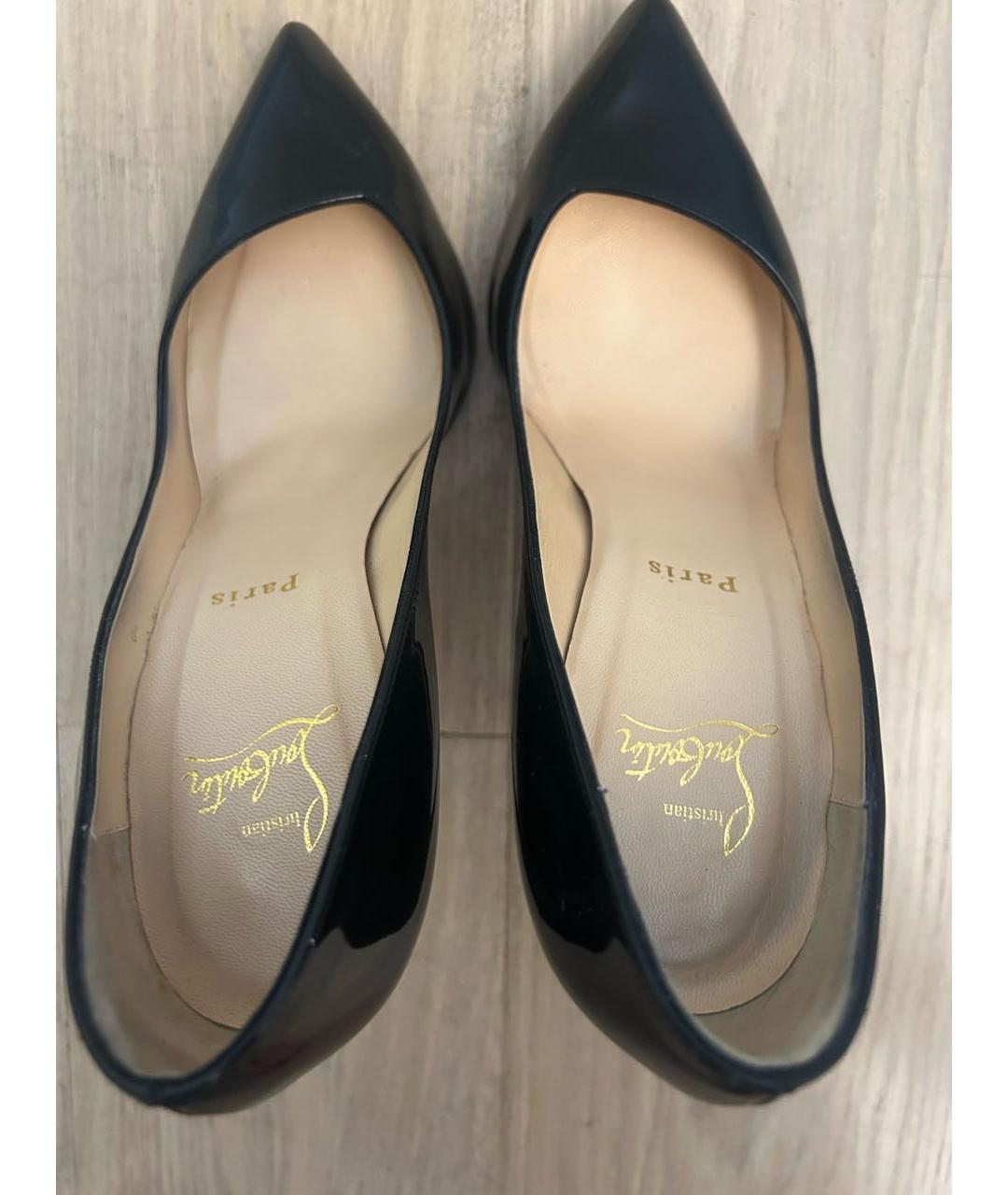 CHRISTIAN LOUBOUTIN Черные кожаные туфли, фото 3