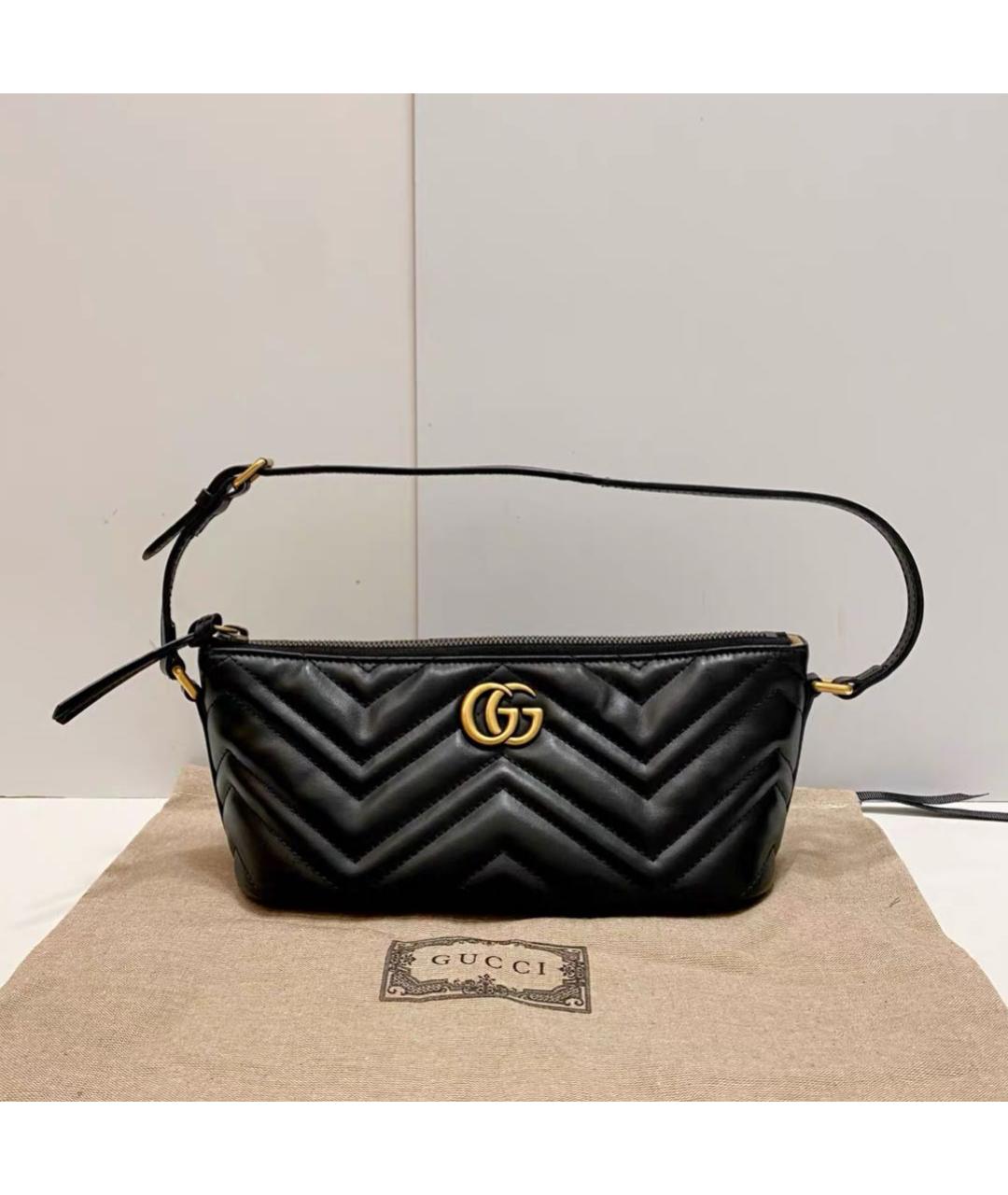 GUCCI Черная кожаная сумка через плечо, фото 8