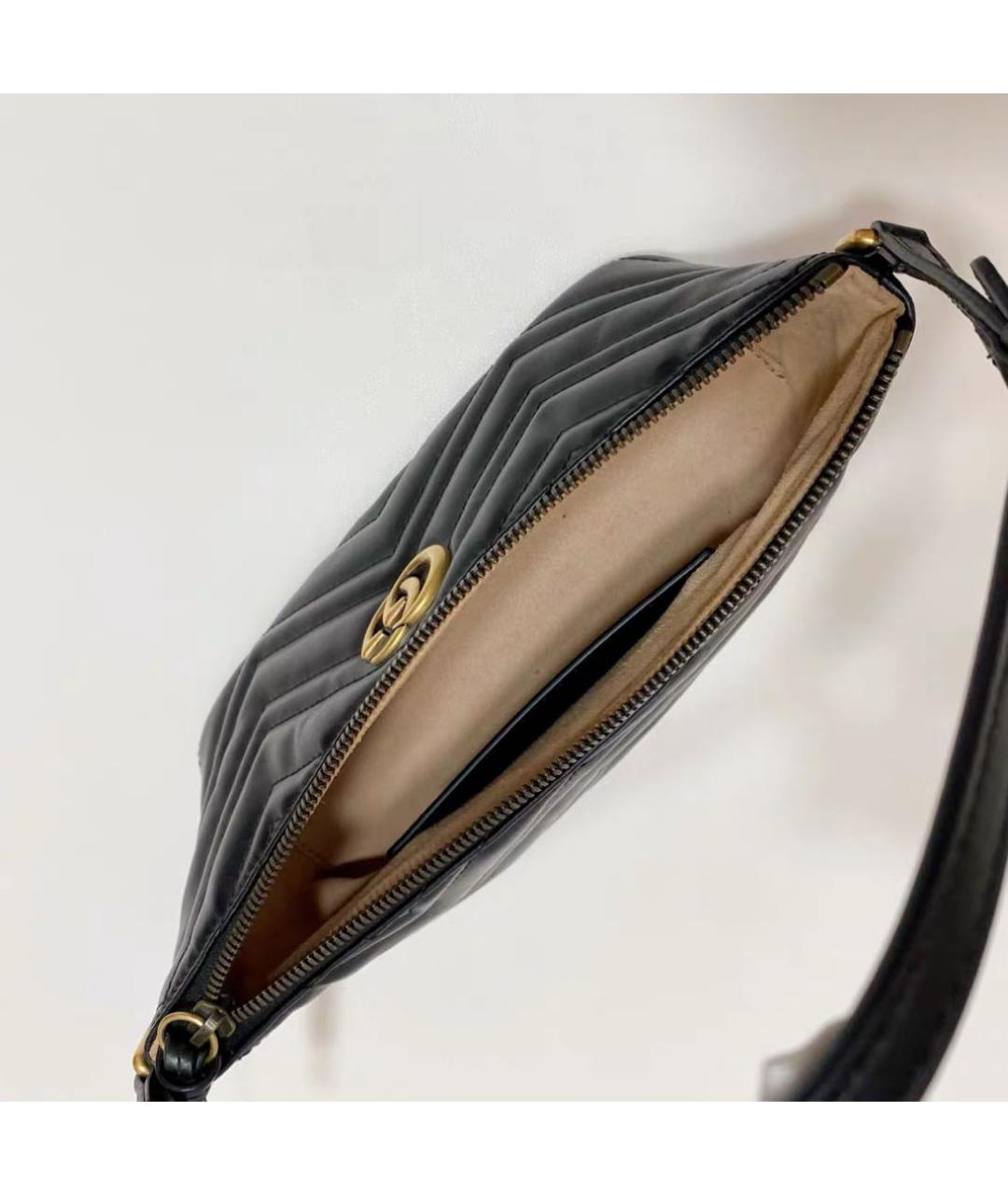 GUCCI Черная кожаная сумка через плечо, фото 3