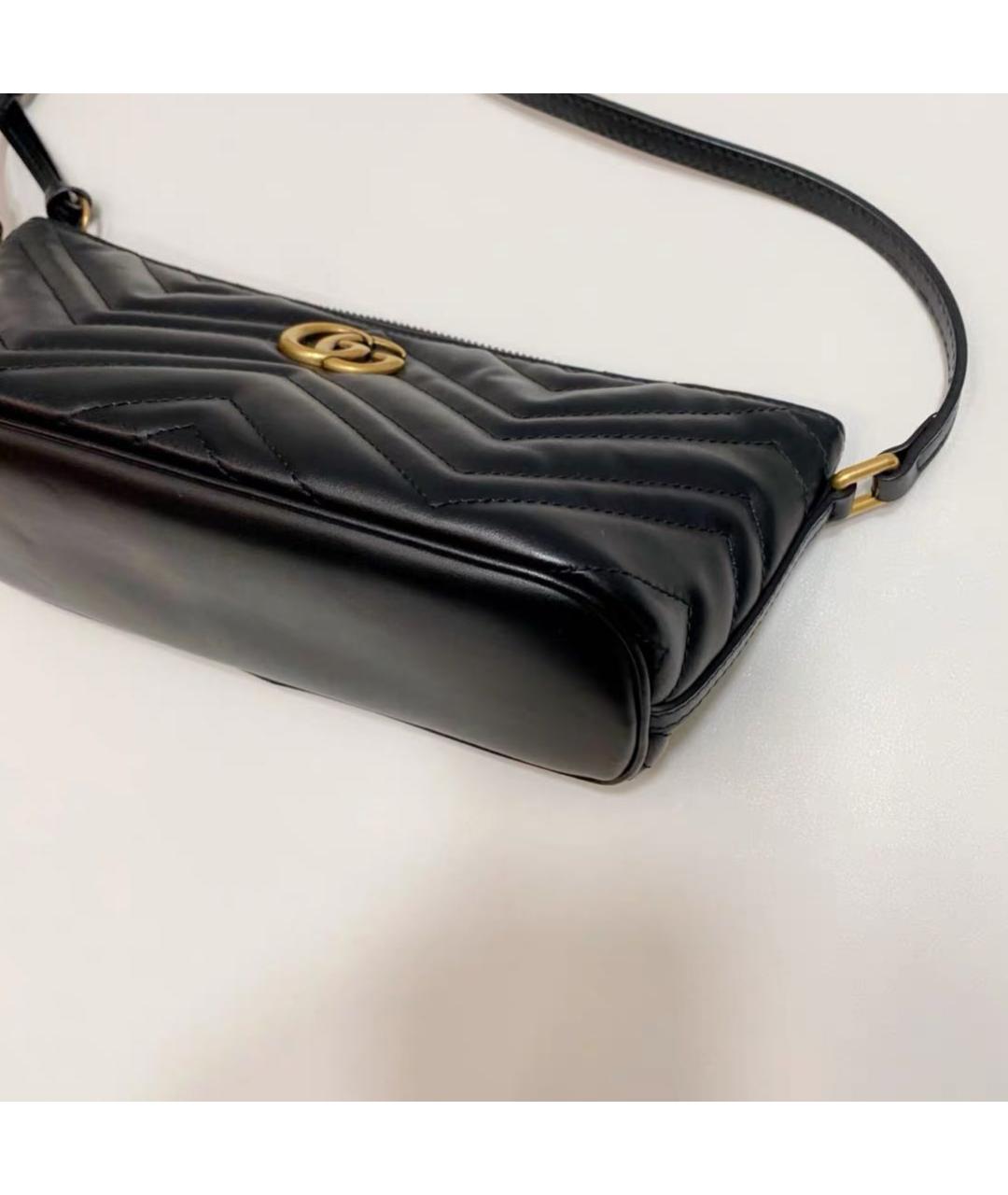 GUCCI Черная кожаная сумка через плечо, фото 4