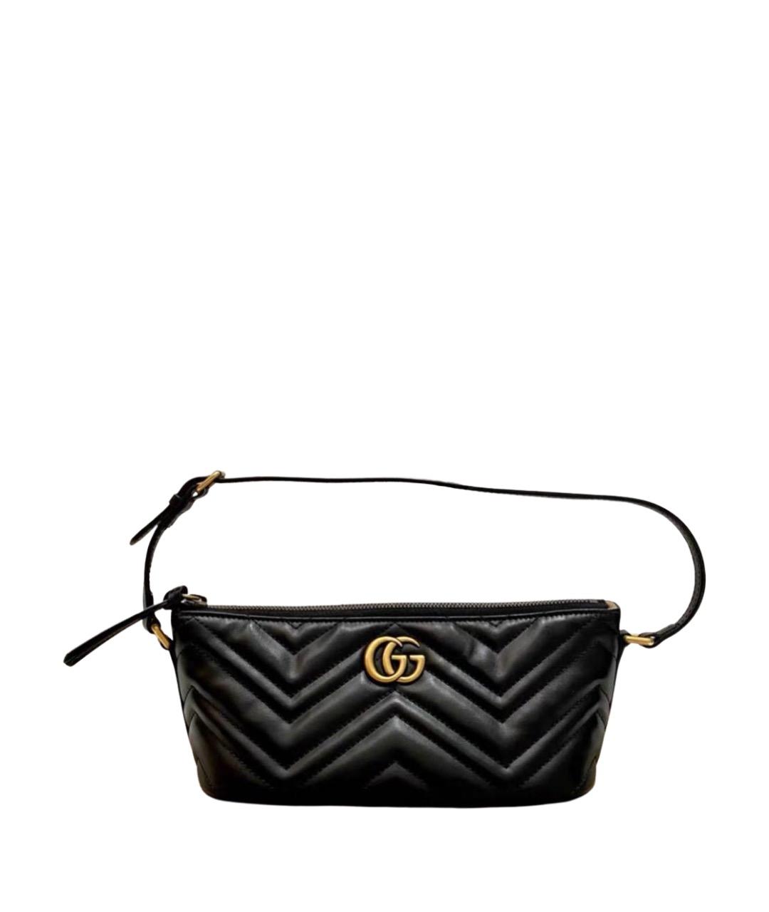 GUCCI Черная кожаная сумка через плечо, фото 1