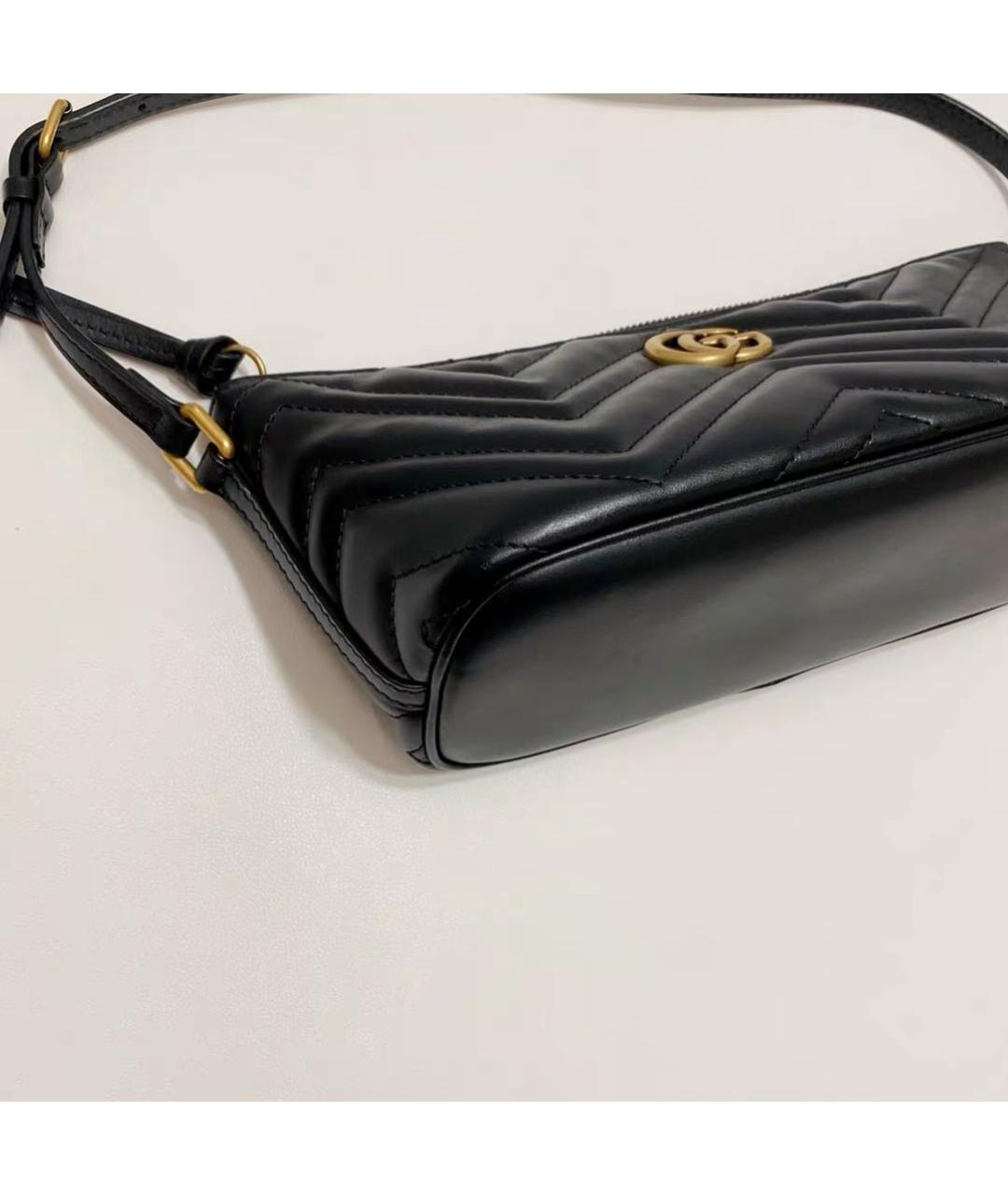 GUCCI Черная кожаная сумка через плечо, фото 5