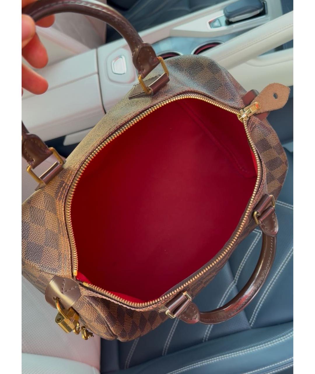 LOUIS VUITTON Коричневая канва сумка с короткими ручками, фото 4