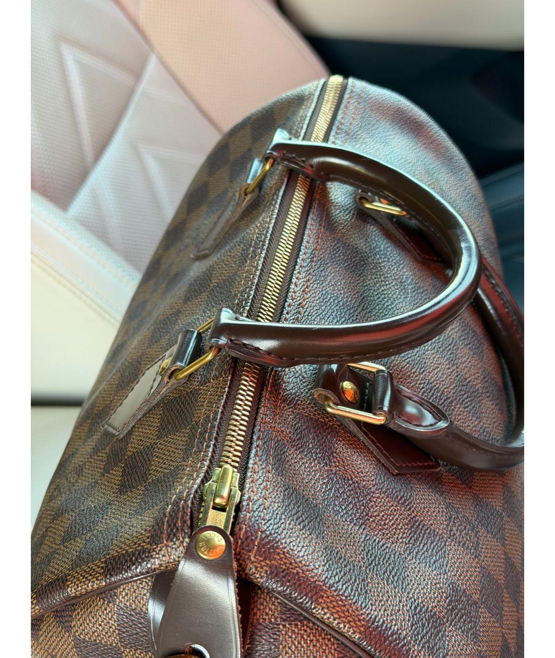 LOUIS VUITTON Коричневая канва сумка с короткими ручками, фото 6