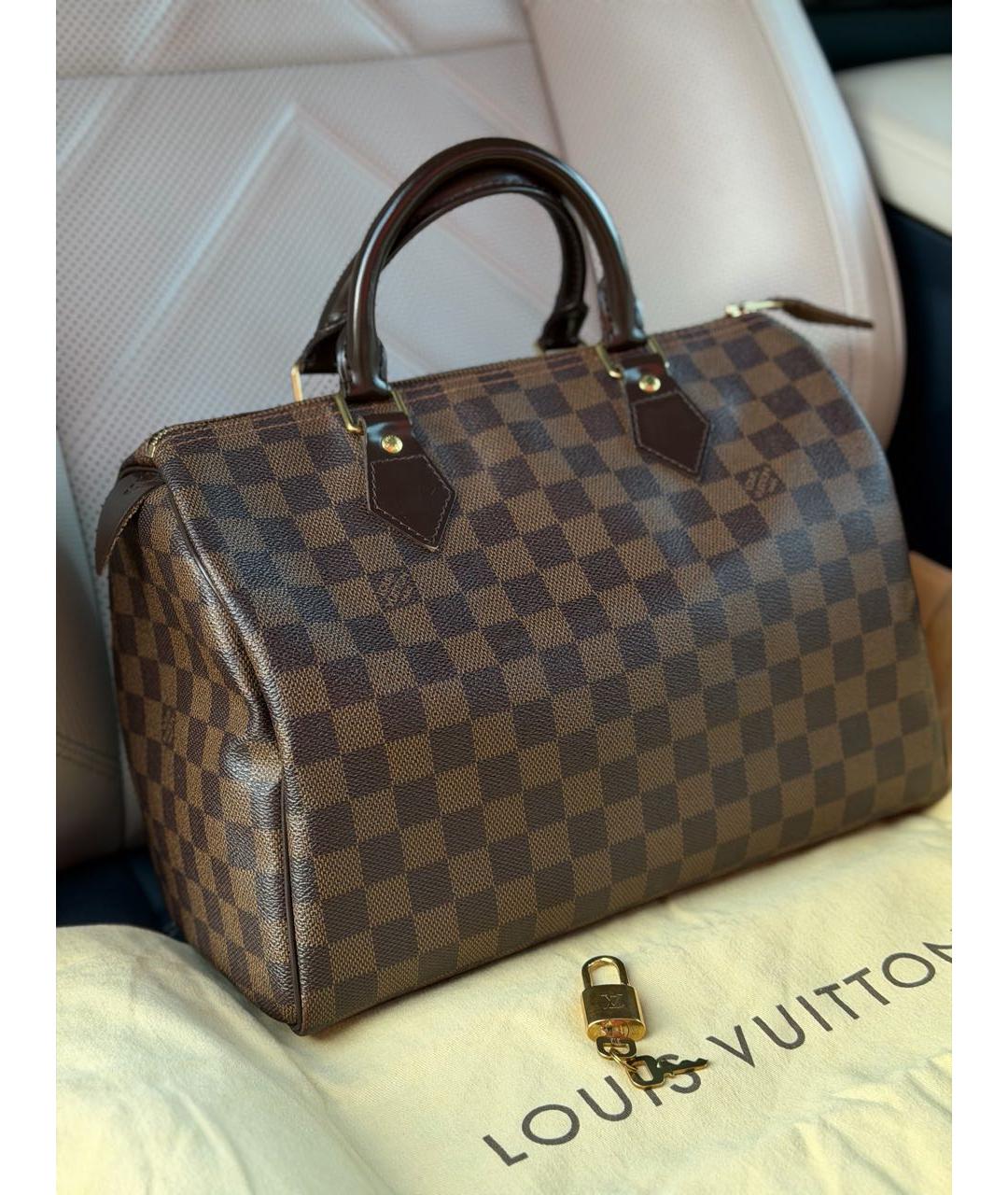 LOUIS VUITTON Коричневая канва сумка с короткими ручками, фото 2