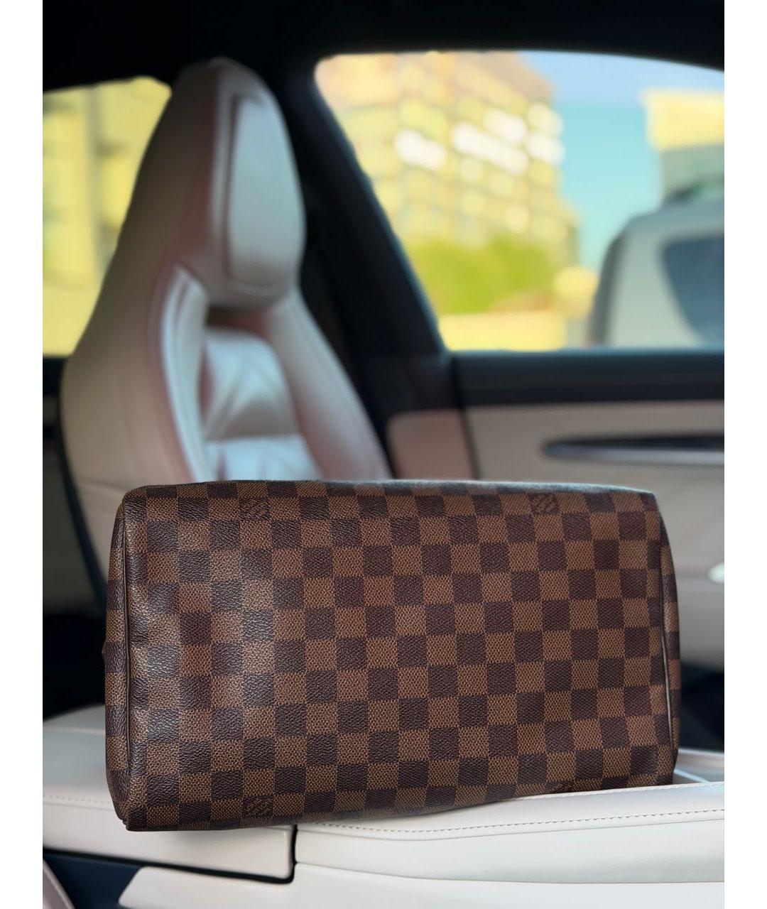 LOUIS VUITTON Коричневая канва сумка с короткими ручками, фото 7