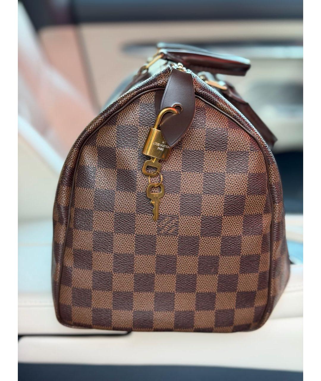 LOUIS VUITTON Коричневая канва сумка с короткими ручками, фото 8