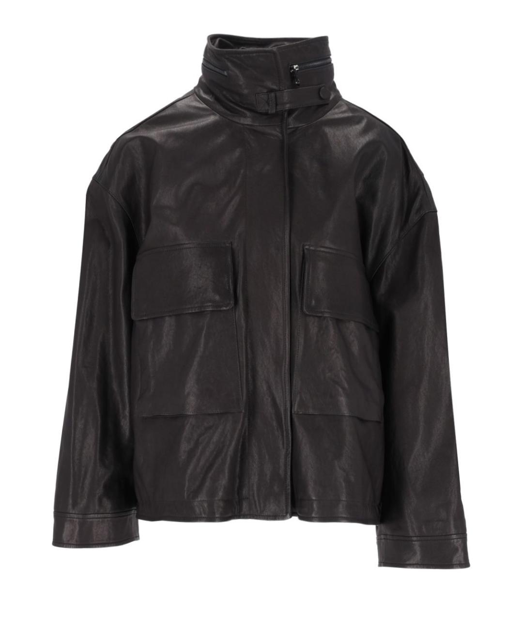 EMPORIO ARMANI Черная кожаная куртка, фото 1