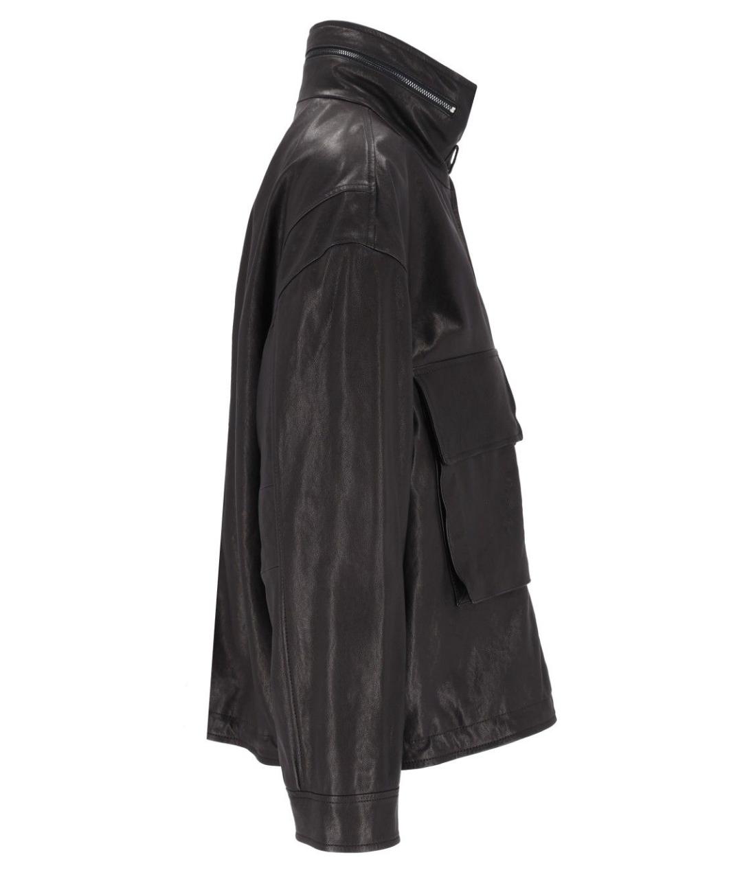 EMPORIO ARMANI Черная кожаная куртка, фото 3