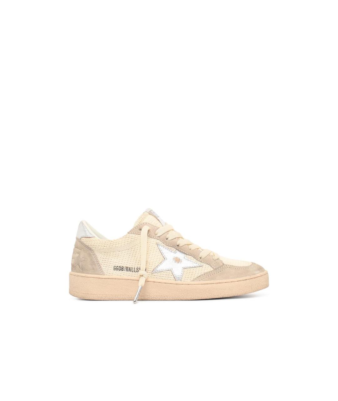 GOLDEN GOOSE Бежевые кожаные кеды, фото 1