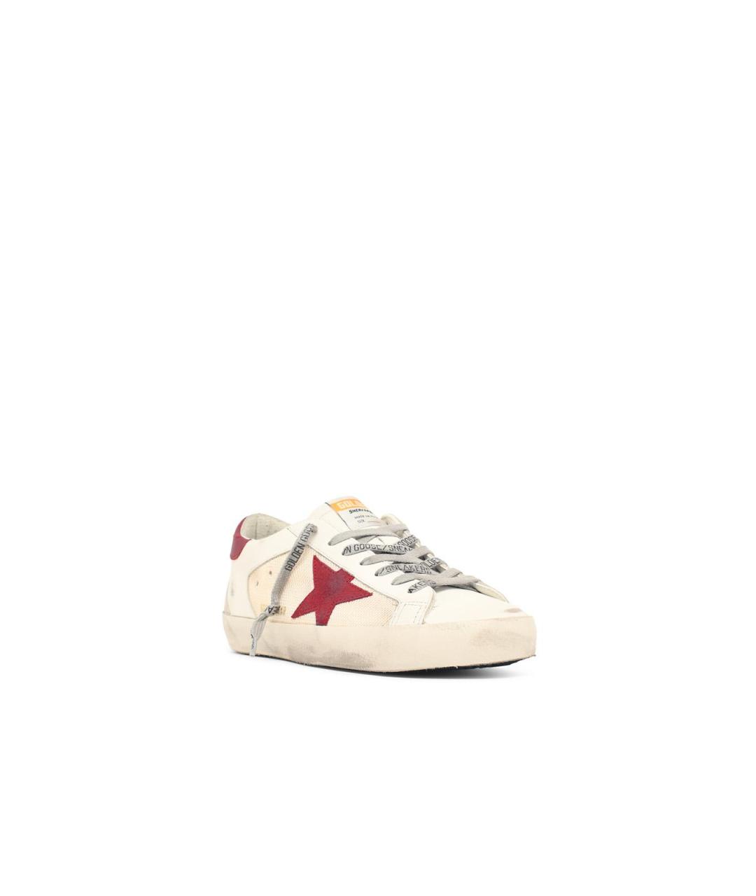 GOLDEN GOOSE Бежевые кожаные низкие кроссовки / кеды, фото 2