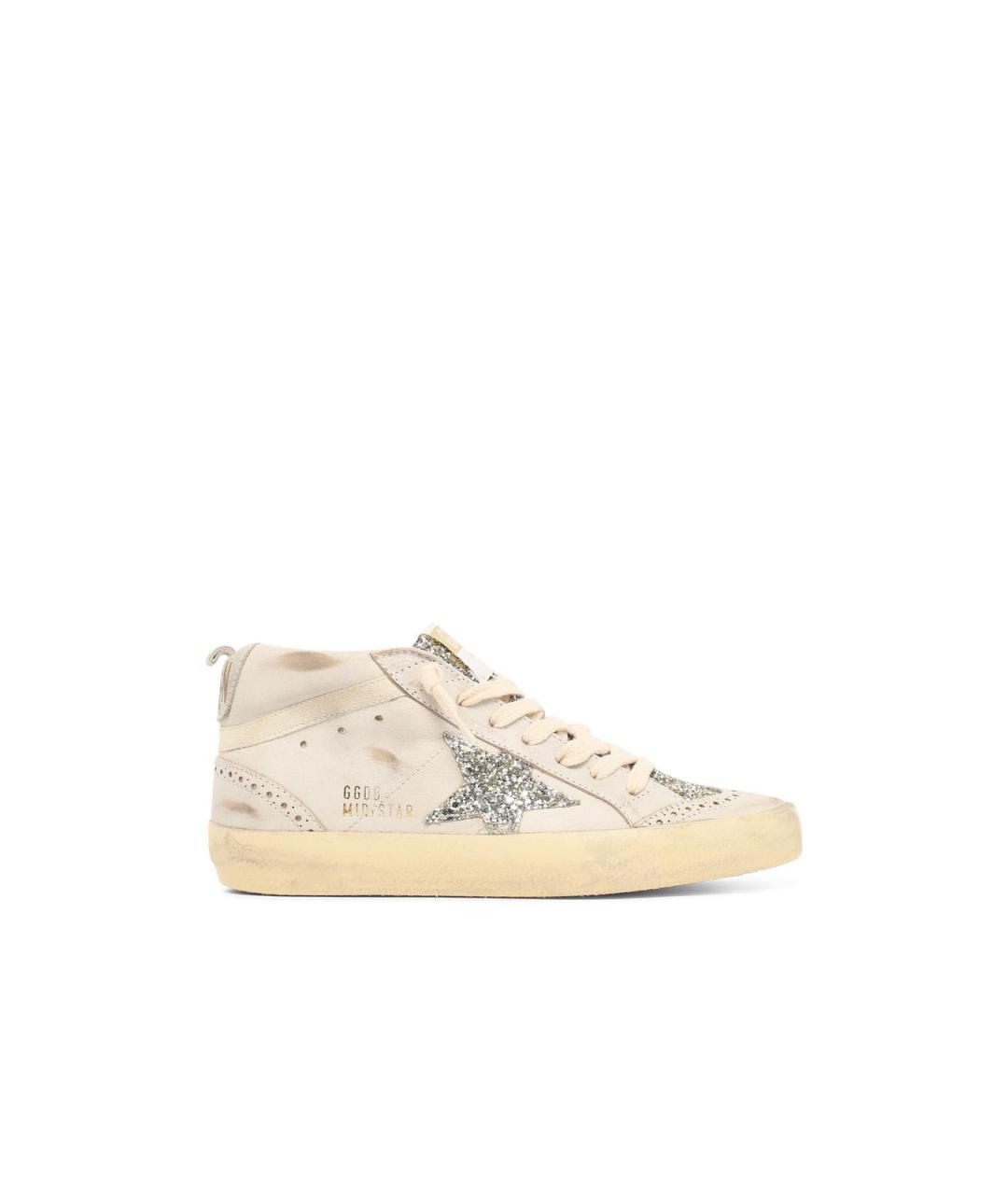 GOLDEN GOOSE Бежевые кожаные кеды, фото 1