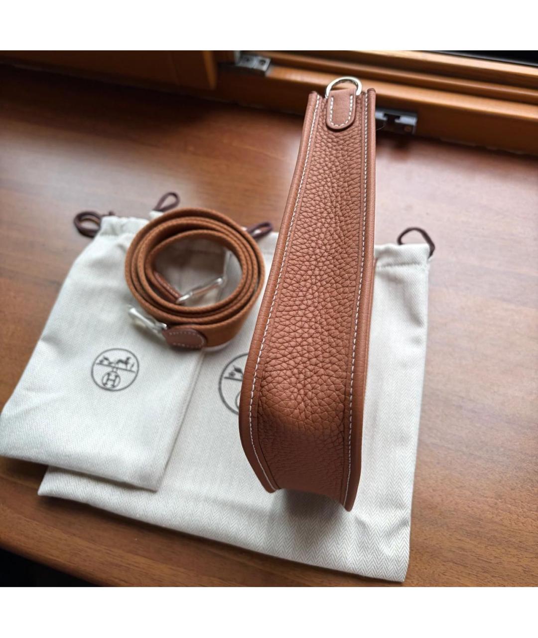 HERMES Коричневая кожаная сумка через плечо, фото 3