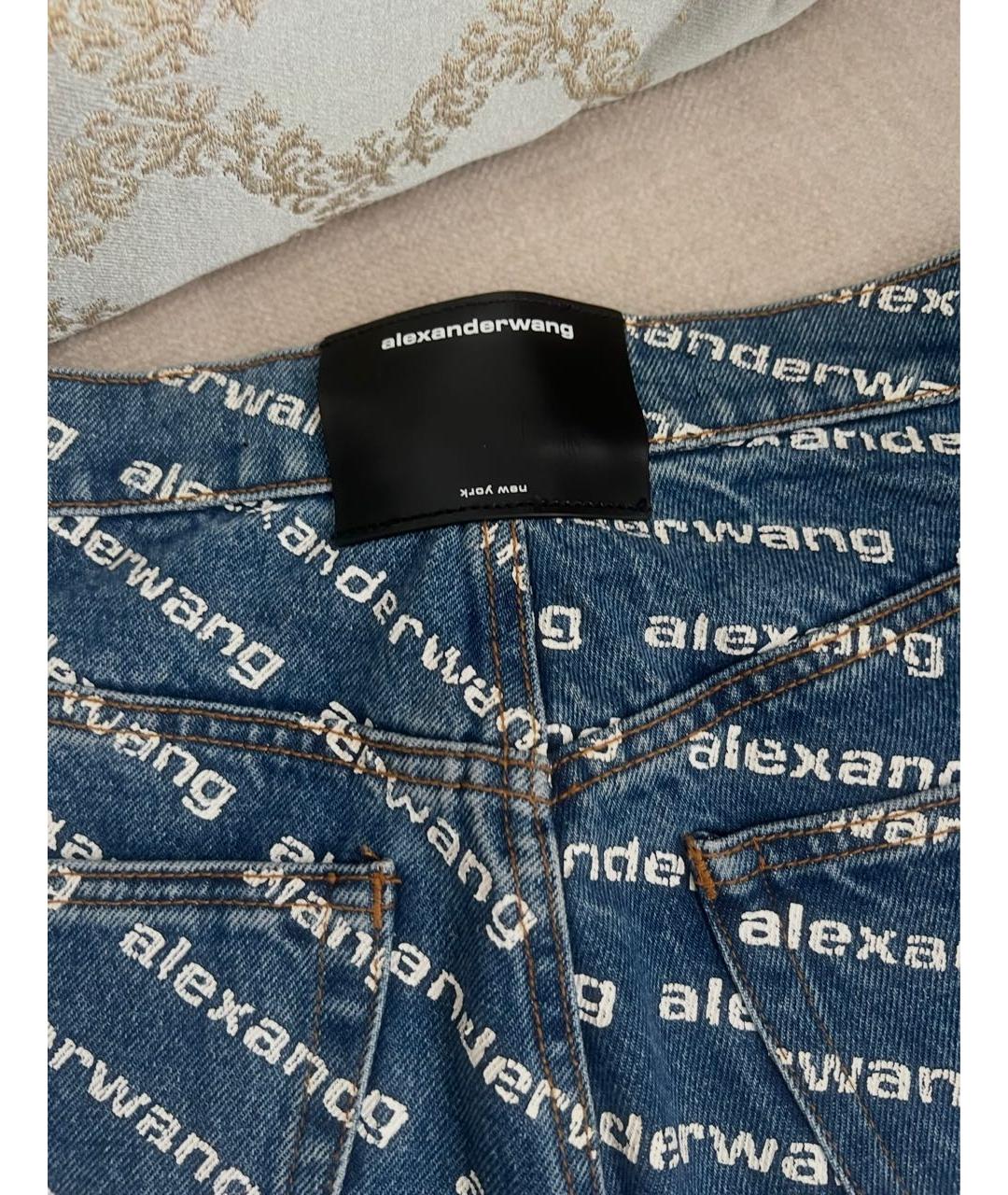 ALEXANDER WANG Синие хлопковые прямые джинсы, фото 4
