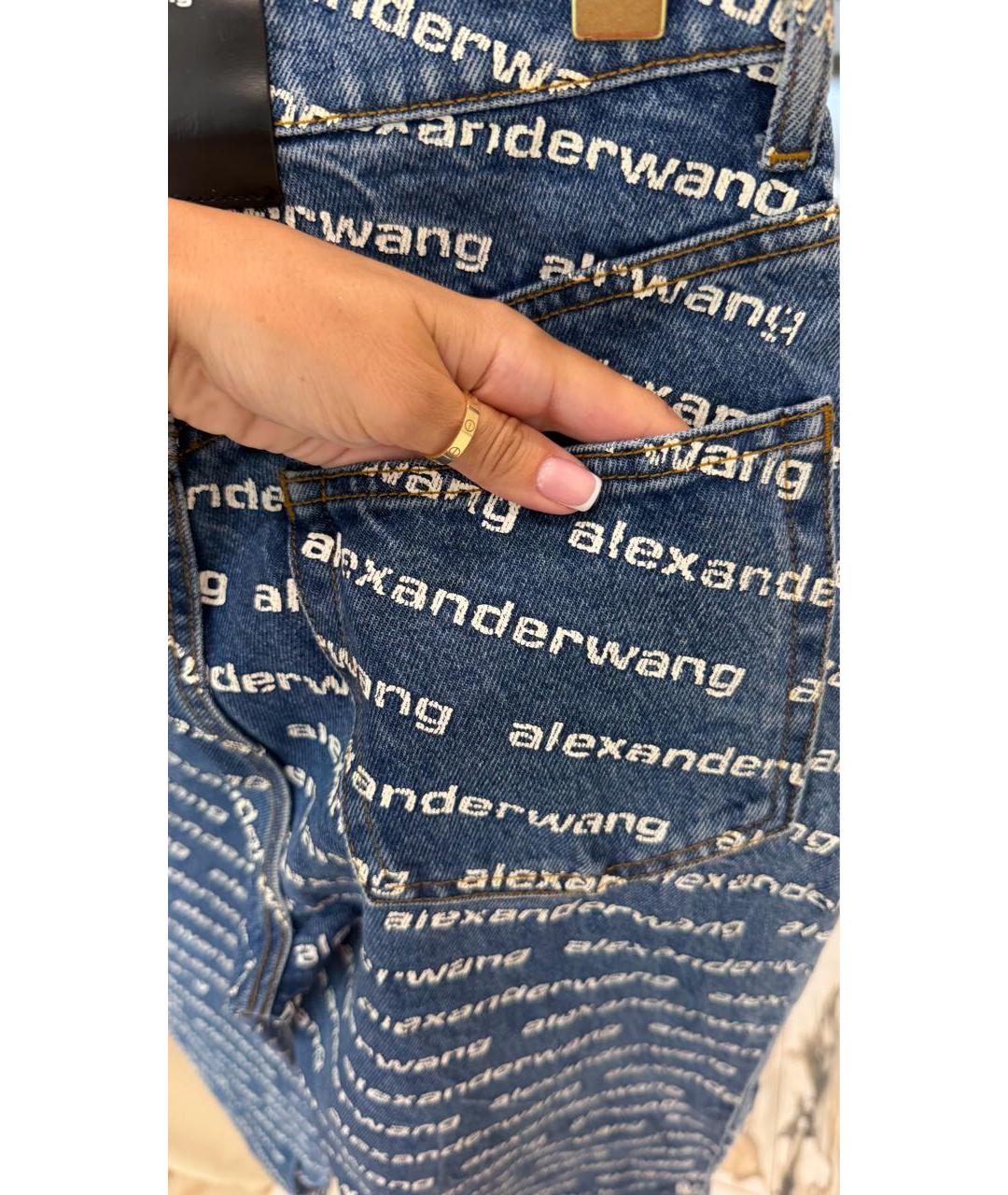 ALEXANDER WANG Синие хлопковые прямые джинсы, фото 5