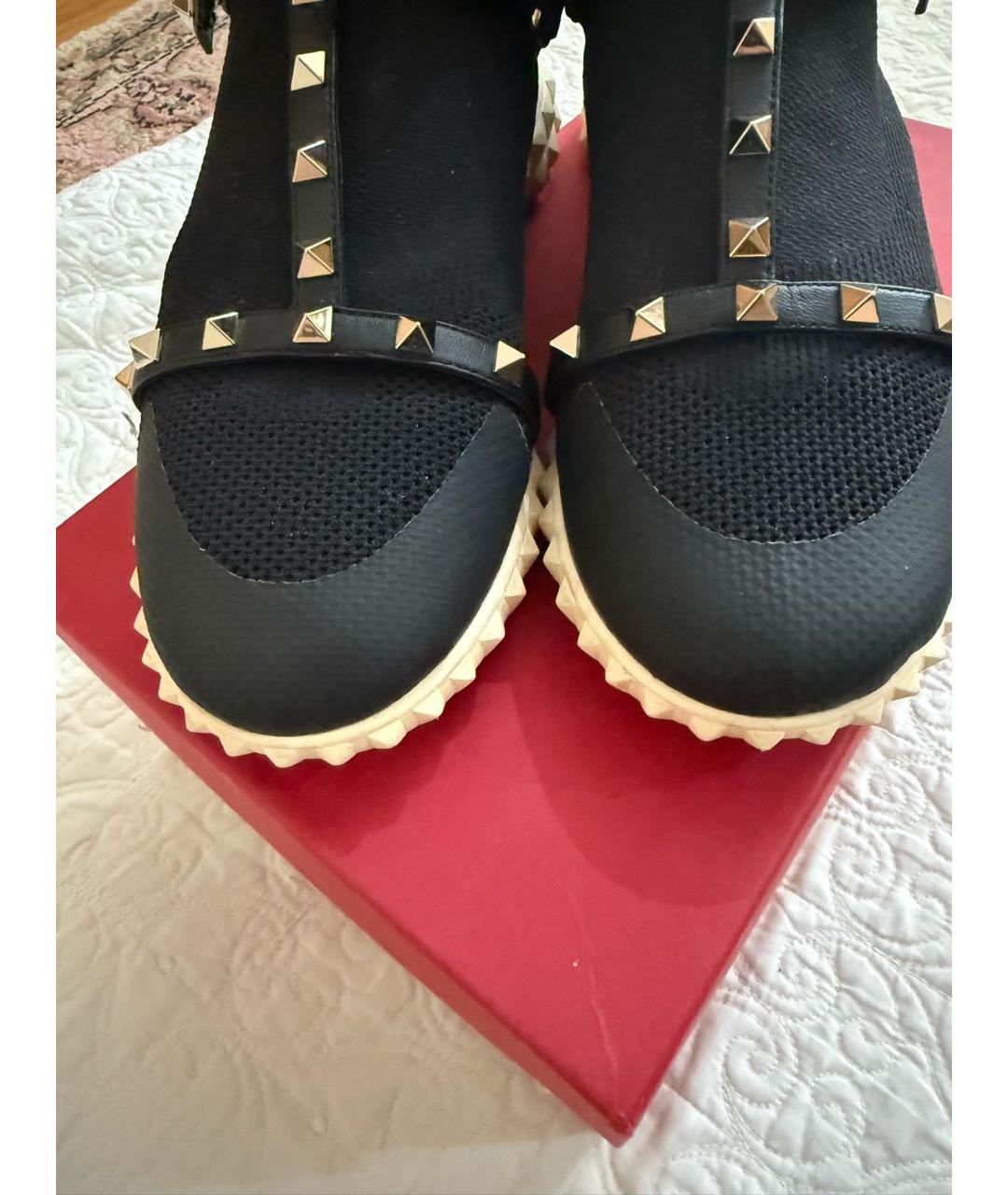VALENTINO Черные текстильные кроссовки, фото 4