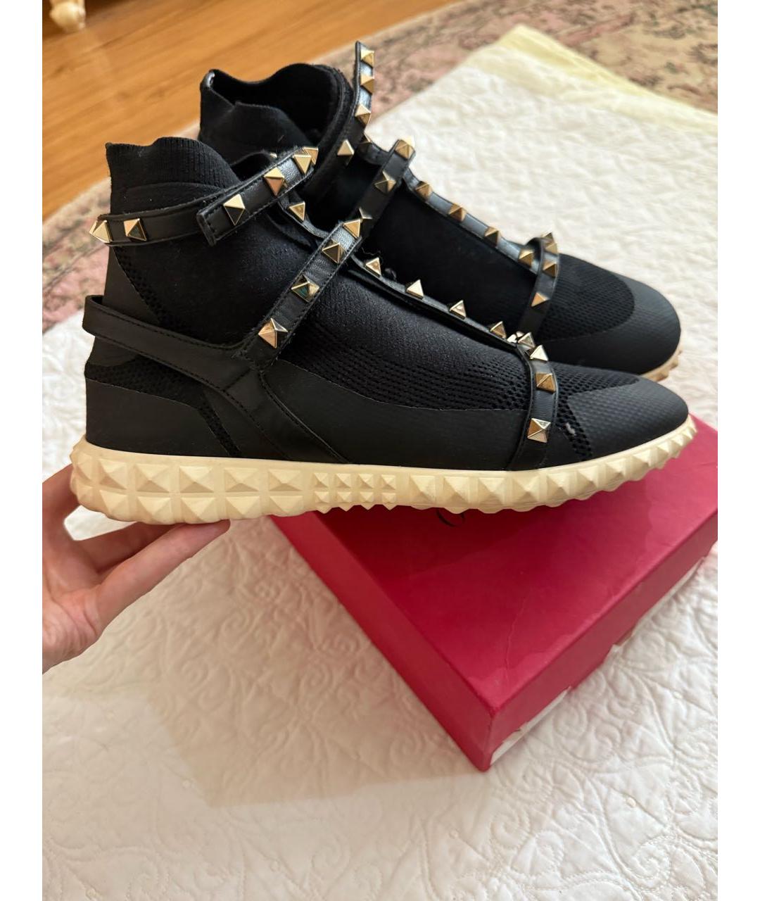 VALENTINO Черные текстильные кроссовки, фото 3