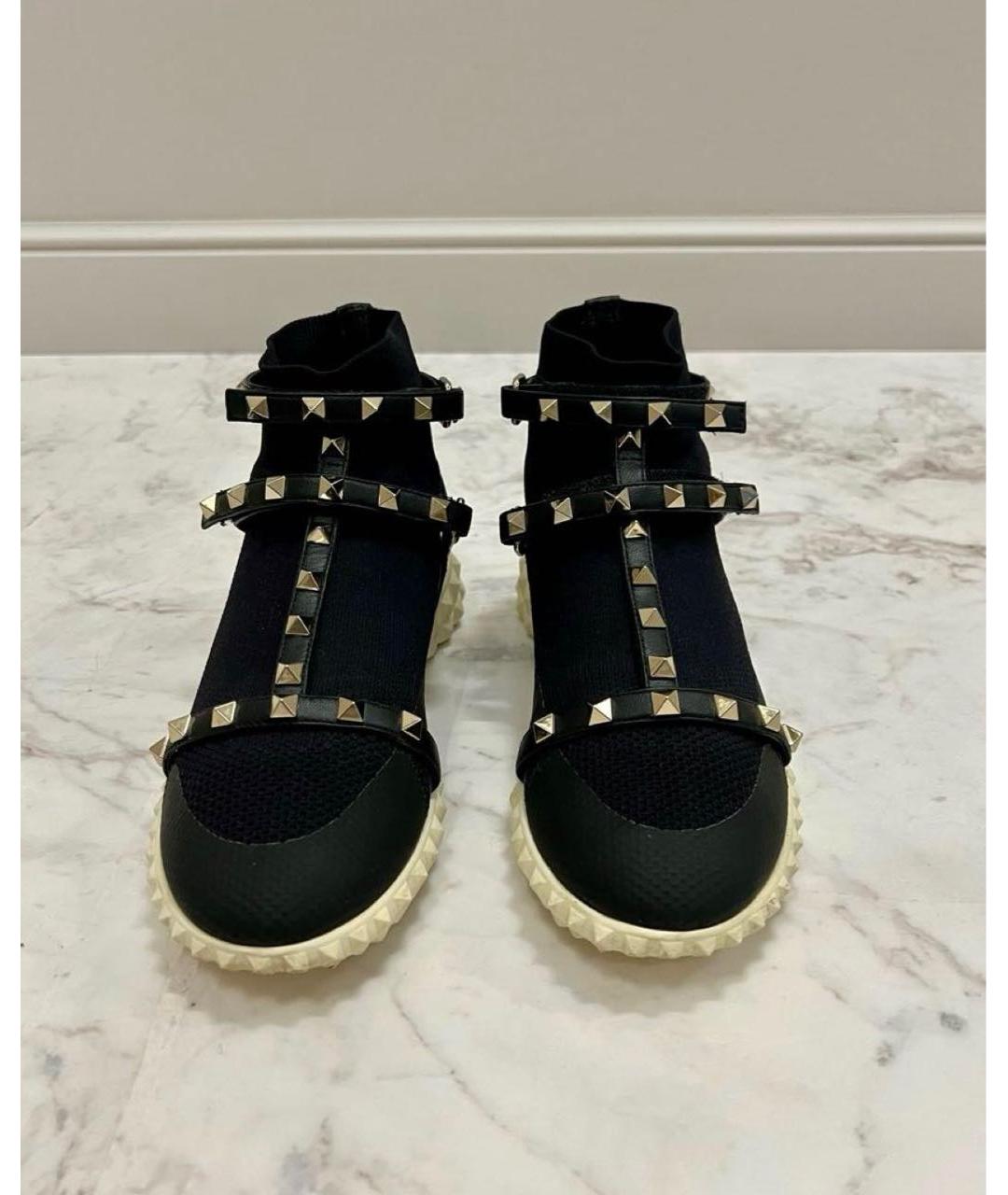 VALENTINO Черные текстильные кроссовки, фото 2