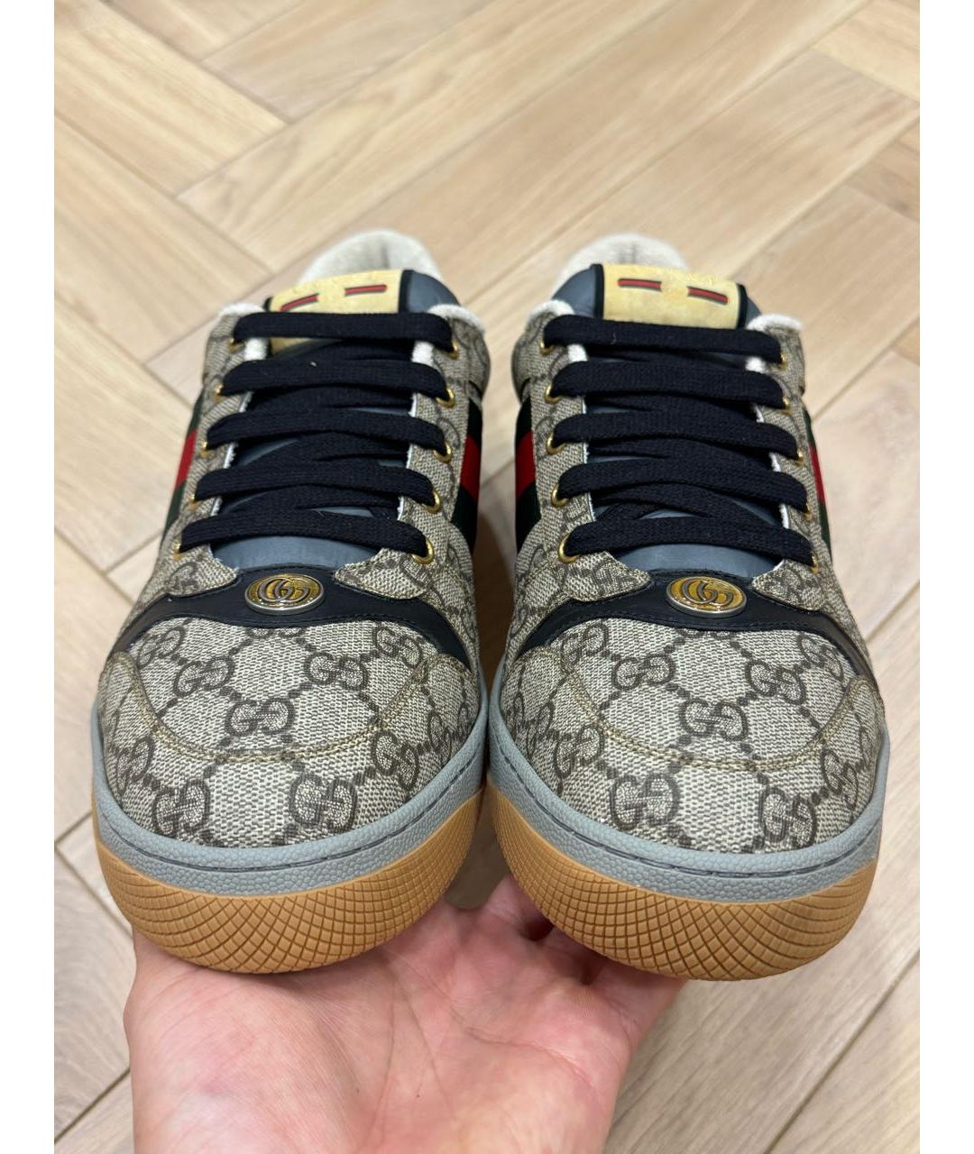 GUCCI Бежевые низкие кроссовки / кеды, фото 2