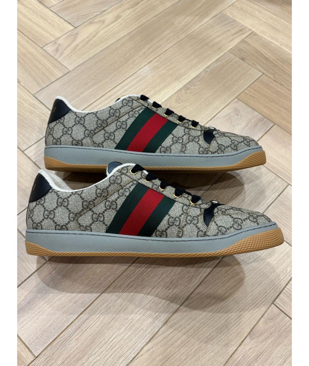GUCCI Бежевые низкие кроссовки / кеды, фото 5