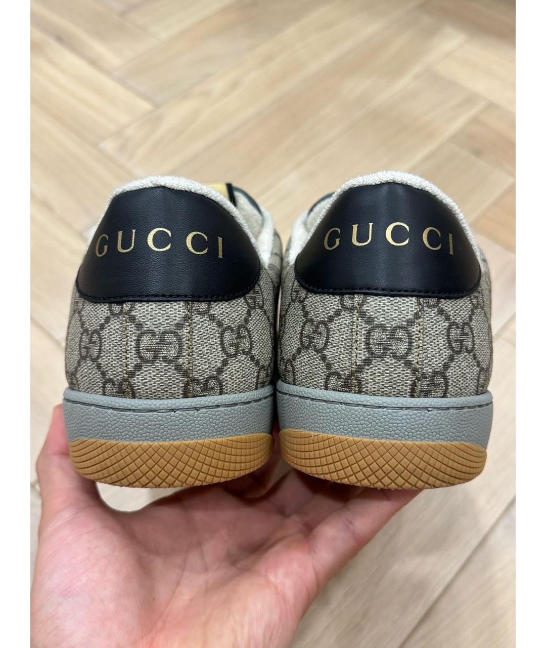 GUCCI Бежевые низкие кроссовки / кеды, фото 4