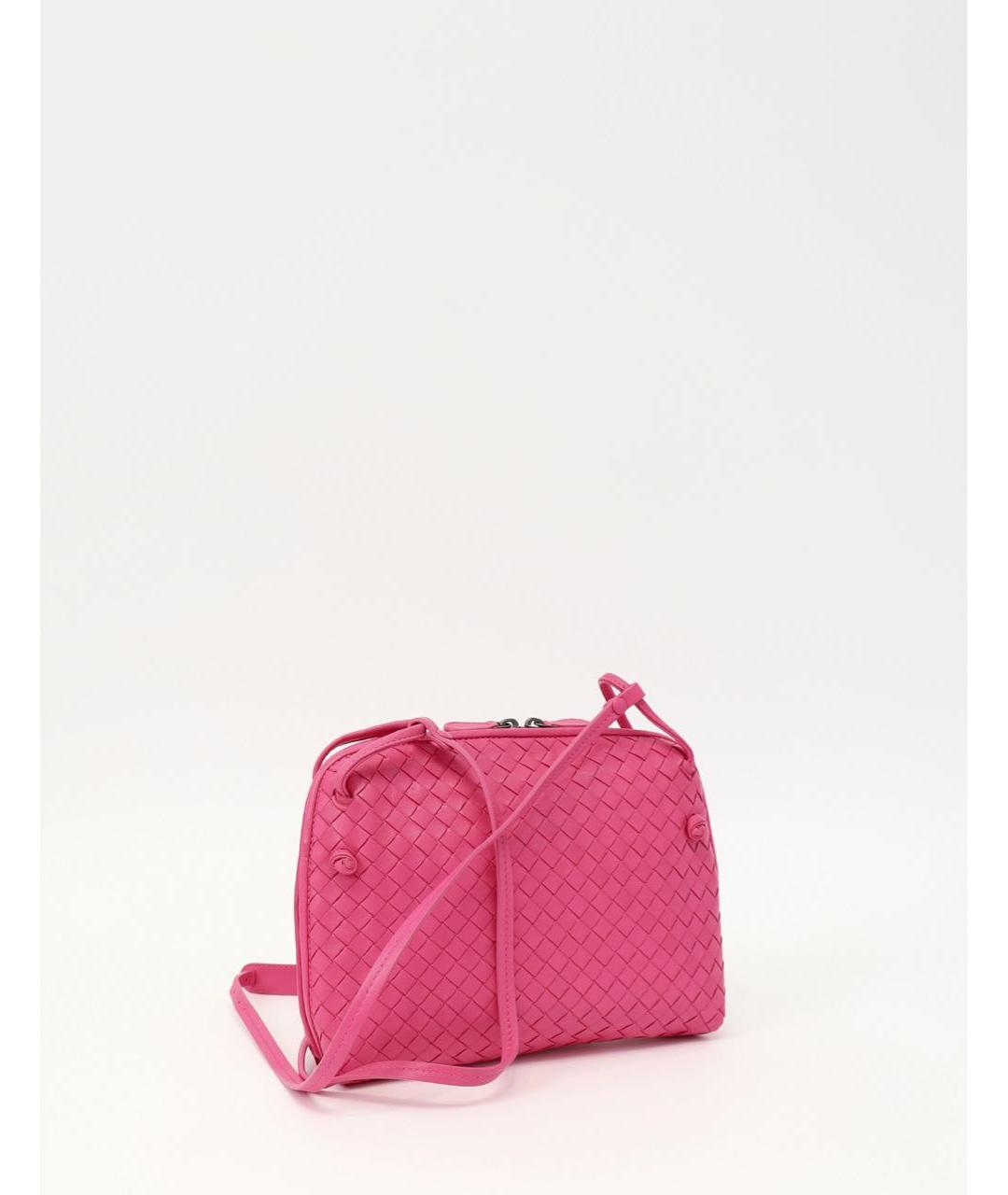 BOTTEGA VENETA Розовая кожаная сумка через плечо, фото 4
