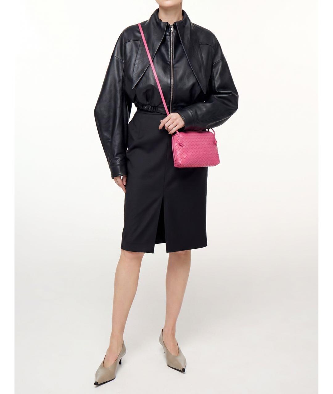 BOTTEGA VENETA Розовая кожаная сумка через плечо, фото 2
