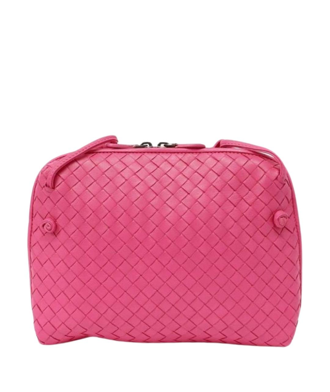 BOTTEGA VENETA Розовая кожаная сумка через плечо, фото 1