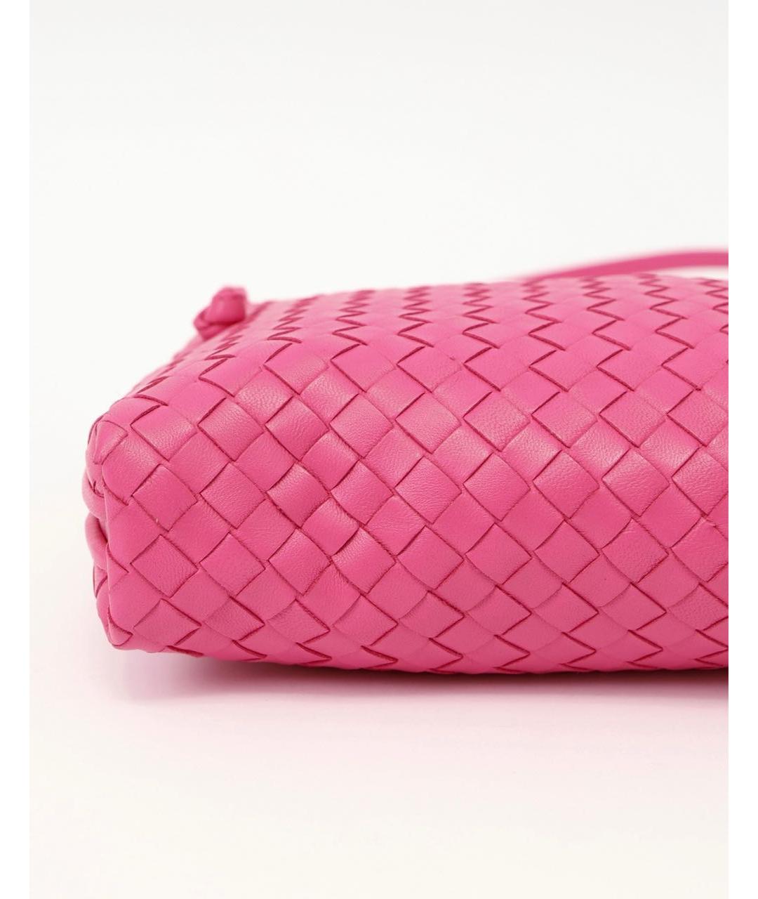 BOTTEGA VENETA Розовая кожаная сумка через плечо, фото 8