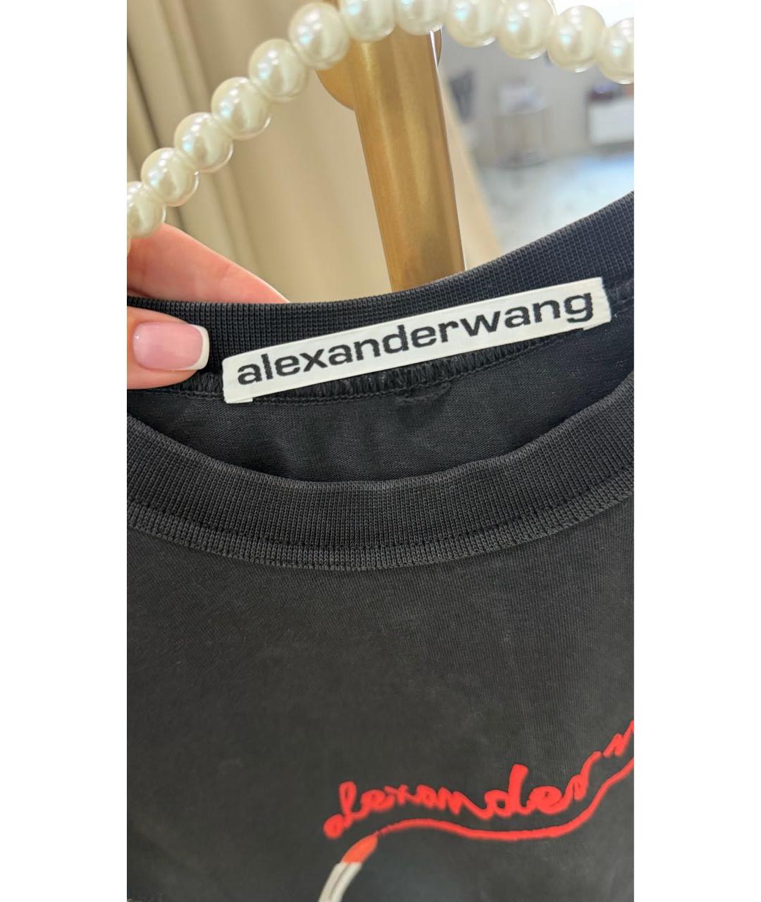 ALEXANDER WANG Черная хлопковая футболка, фото 6