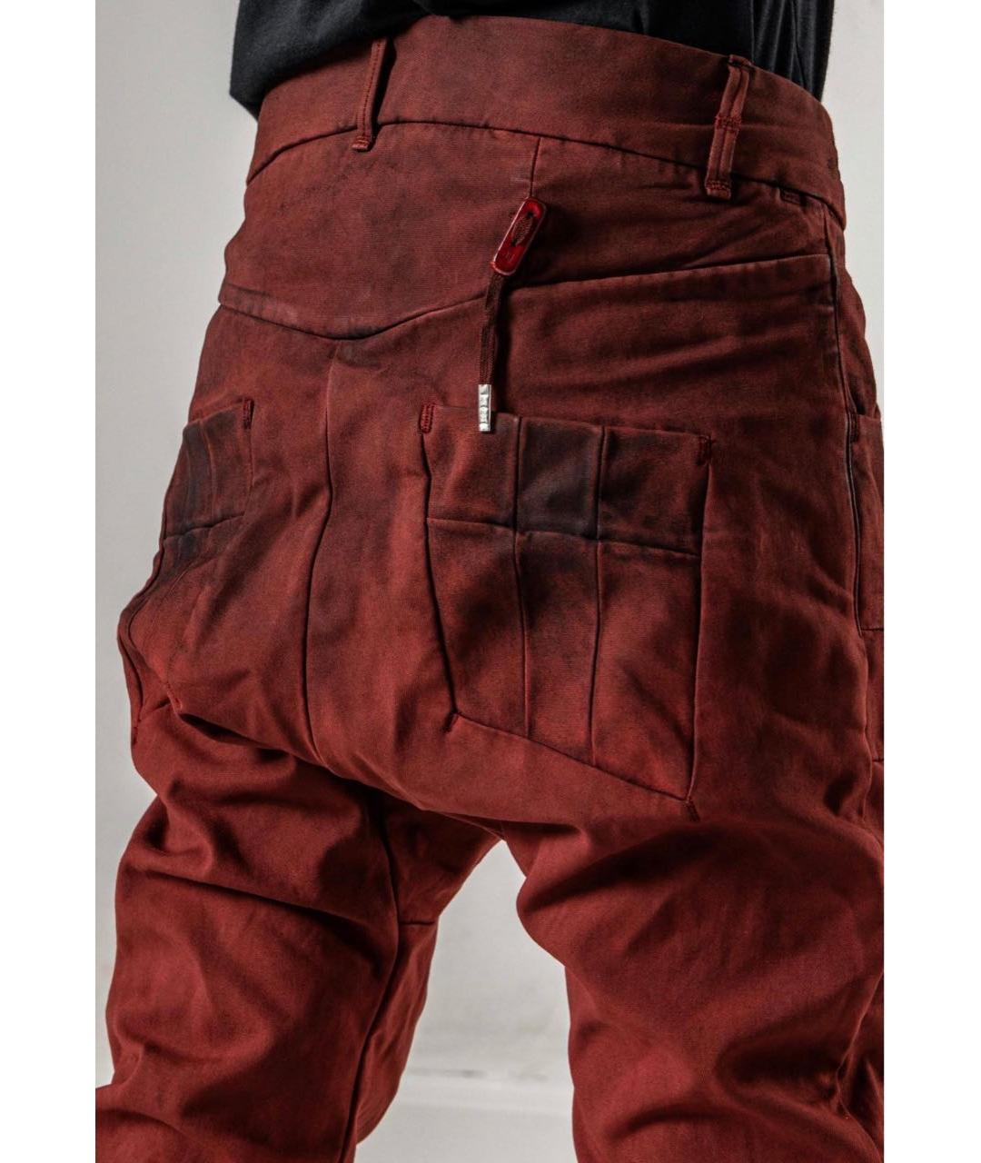 11 BY BORIS BIDJAN SABERI Бордовые хлопковые повседневные брюки, фото 7