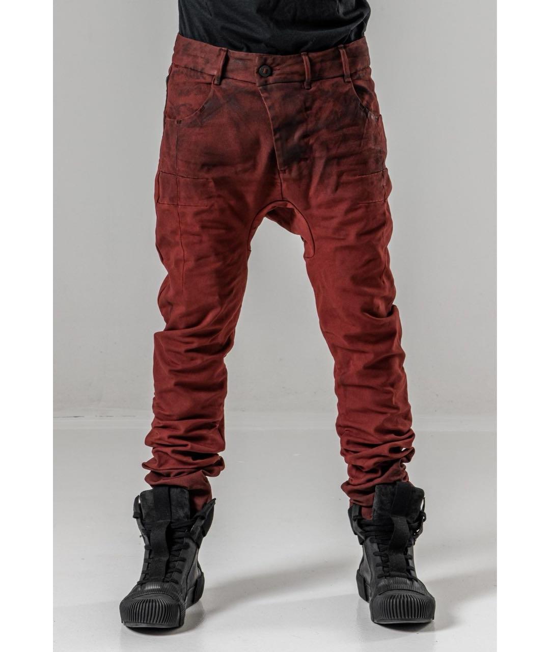 11 BY BORIS BIDJAN SABERI Бордовые хлопковые повседневные брюки, фото 6