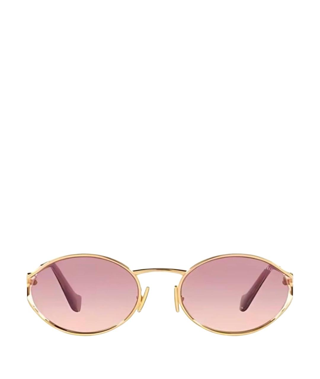 MIU MIU Золотые металлические солнцезащитные очки, фото 1