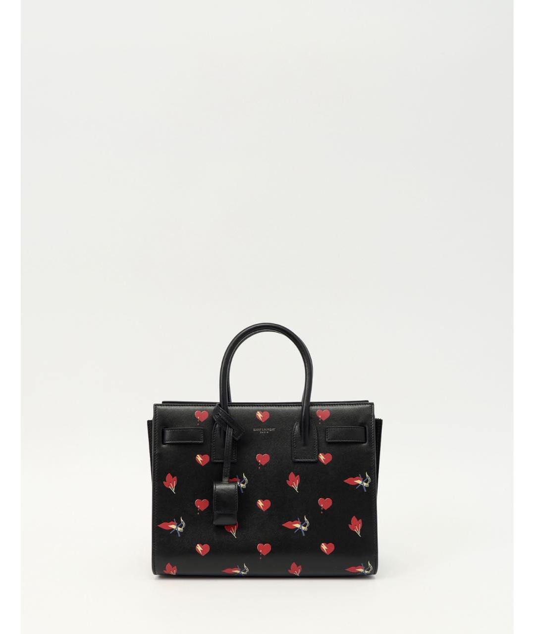 SAINT LAURENT Черная кожаная сумка с короткими ручками, фото 9