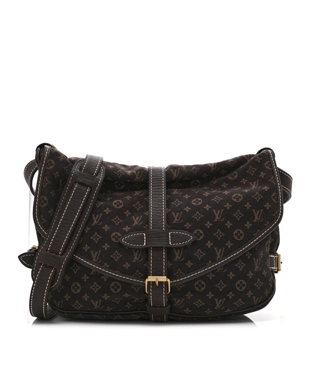 LOUIS VUITTON Коричневая тканевая сумка через плечо, фото 7