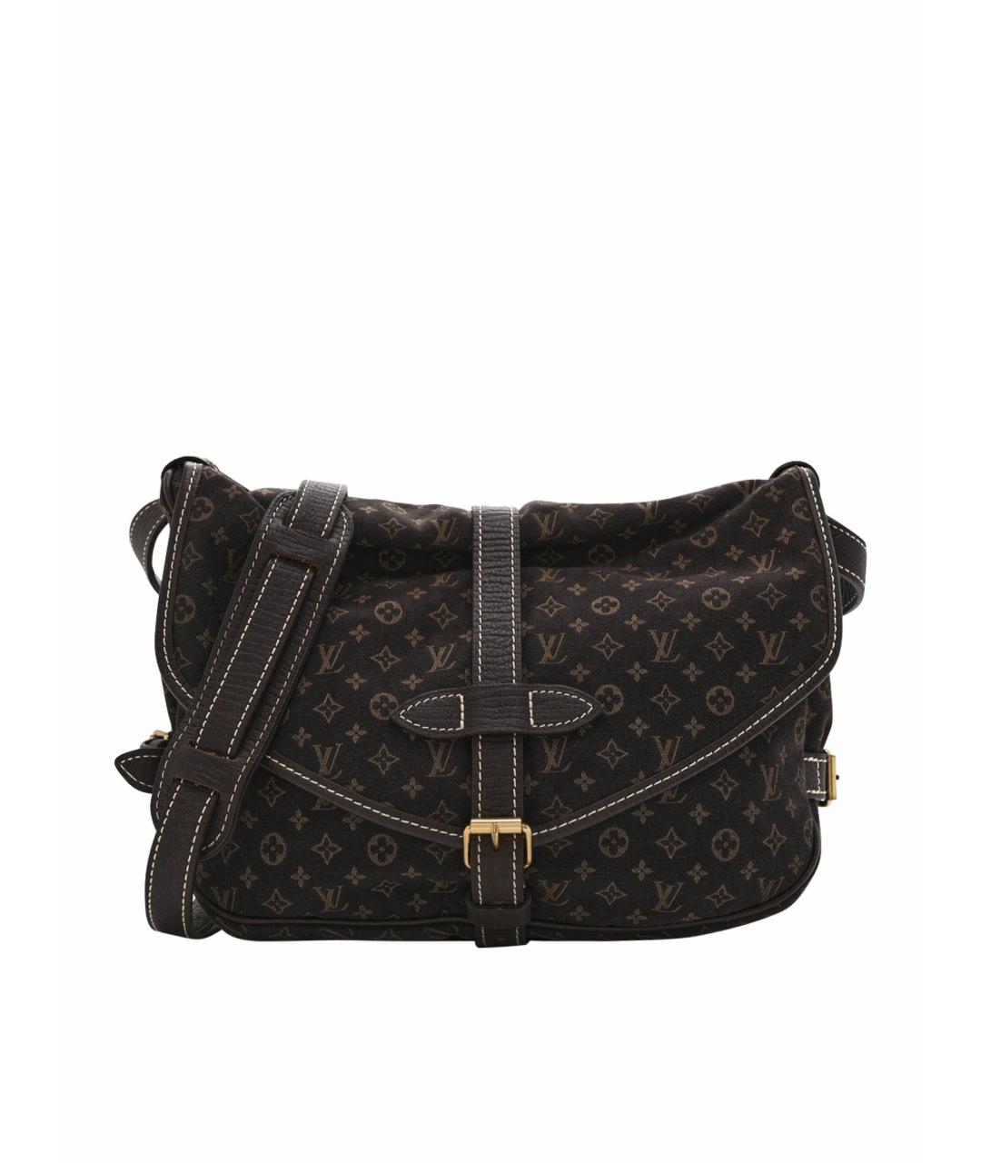 LOUIS VUITTON Коричневая тканевая сумка через плечо, фото 1