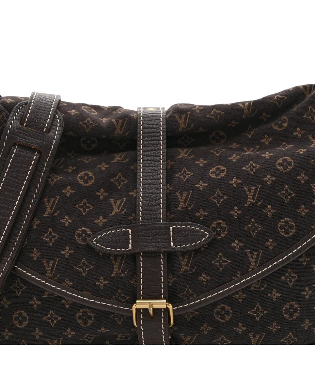 LOUIS VUITTON Коричневая тканевая сумка через плечо, фото 2