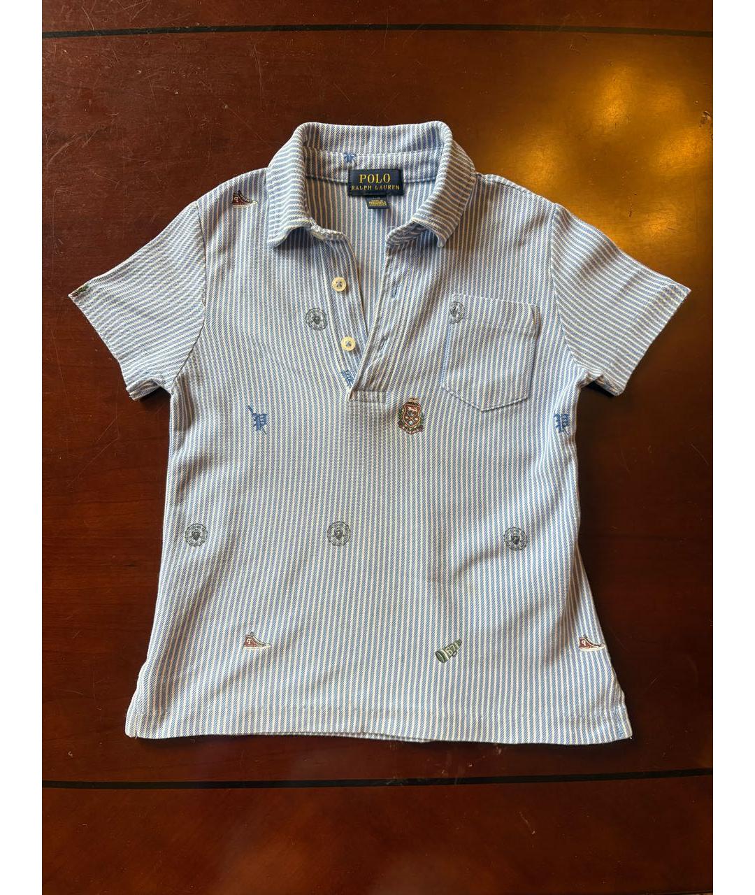 POLO RALPH LAUREN Голубая хлопковая детская футболка, фото 9