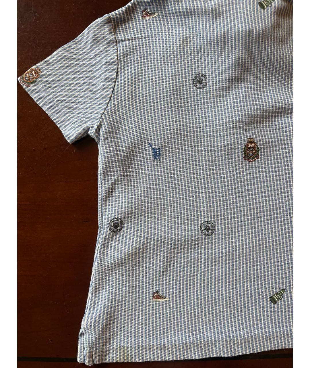 POLO RALPH LAUREN Голубая хлопковая детская футболка, фото 6